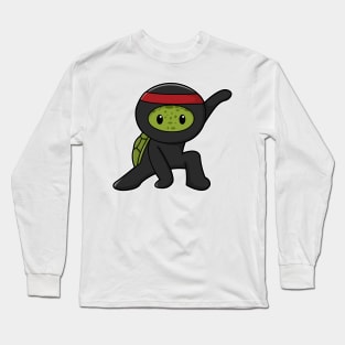 Turtle with Shell as Ninja Long Sleeve T-Shirt